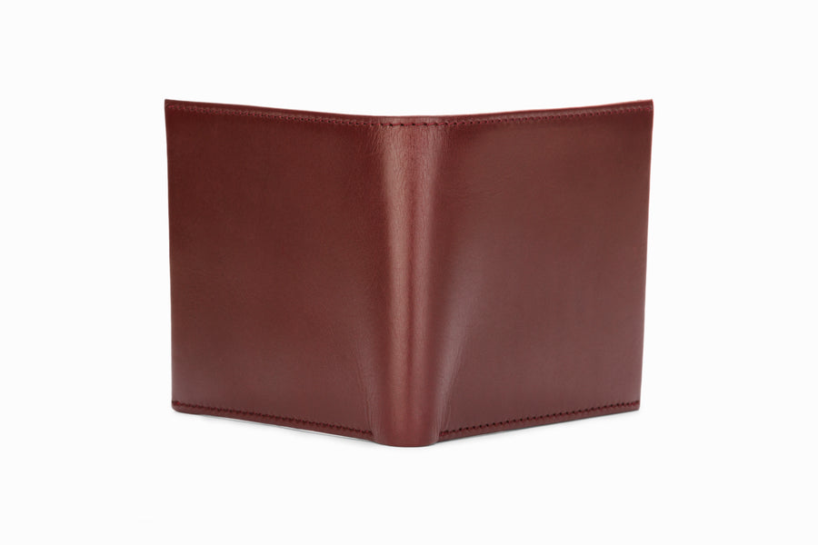 Slim Leather Wallet - Burgundy