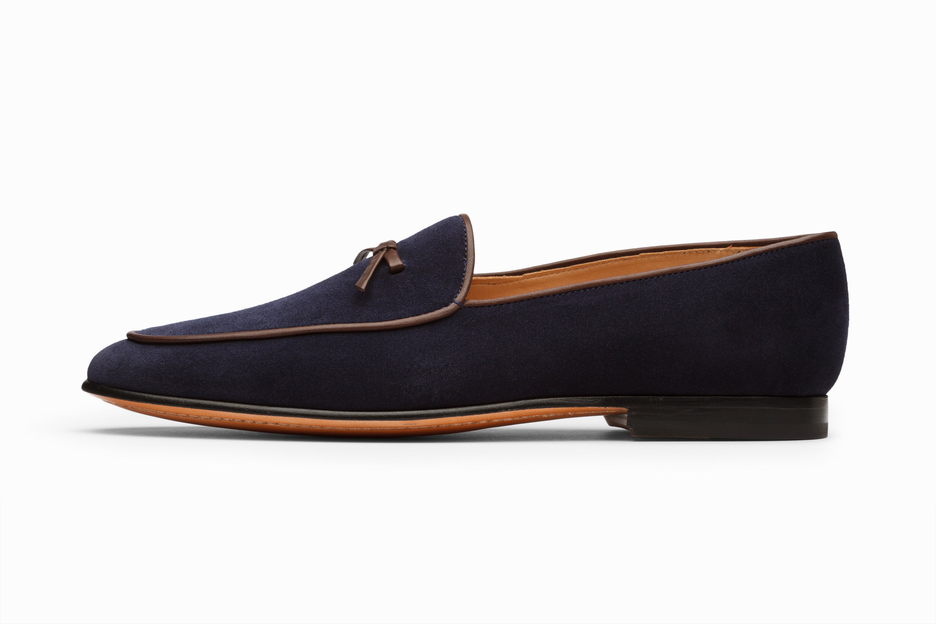 Buy Belgian Loafers - Navy Suede colour shoe for men online 