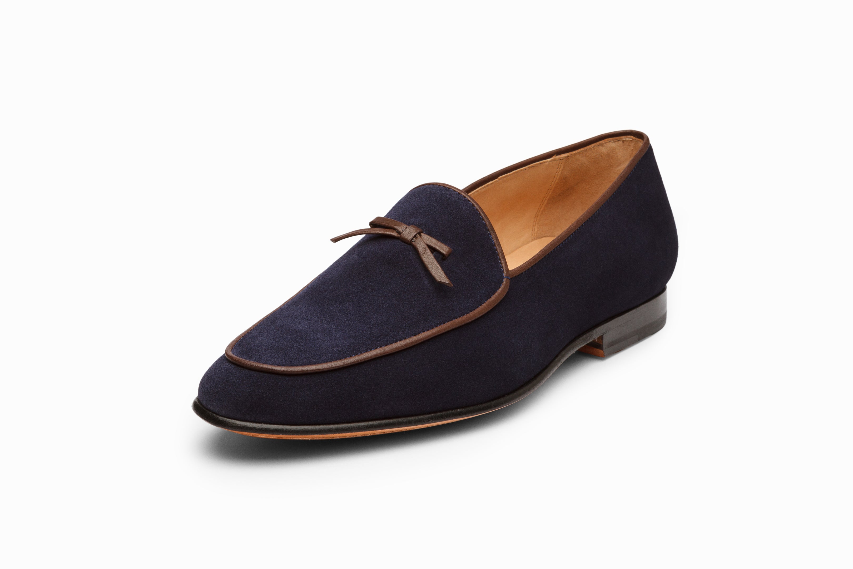 3DM Lifestyle Navy Suede Loafers Buy Belgian Loafers - Navy Suede colour shoe for men online  main image 2