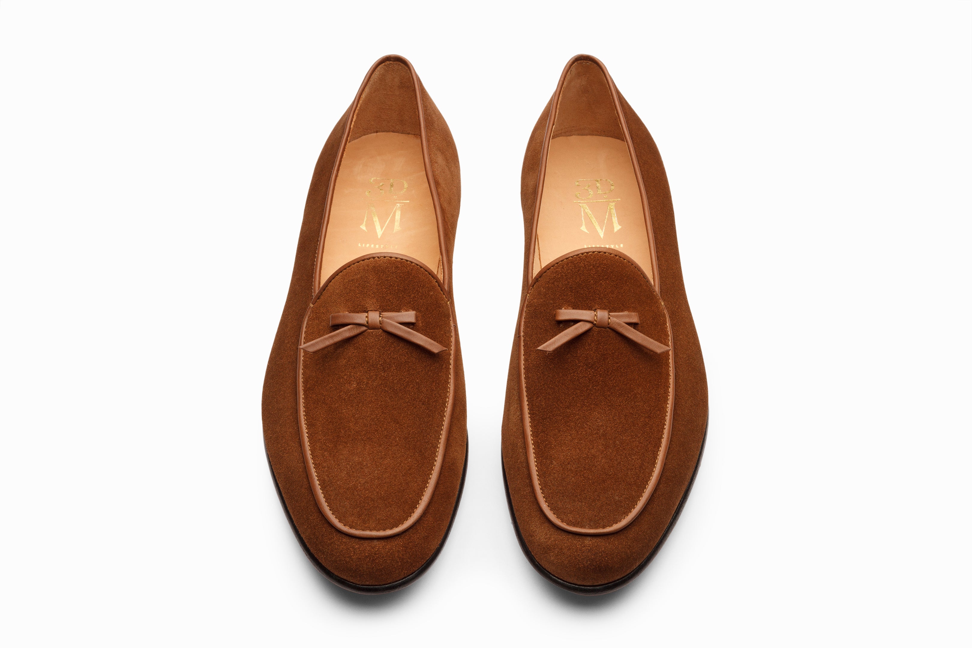Buy Belgian Loafers - Cognac Suede colour shoe for men  display picture 3
