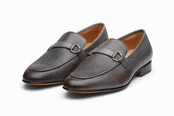 Lorenzo Leather Loafers- Grey Grain