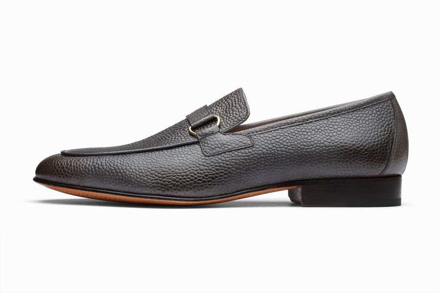 Lorenzo Leather Loafers- Grey Grain - MTO 5 Weeks