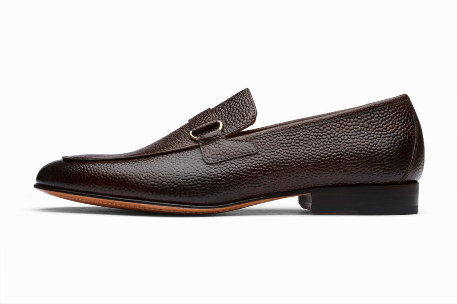 Lorenzo Leather Loafers- Dark Brown Grain - MTO 5 Weeks