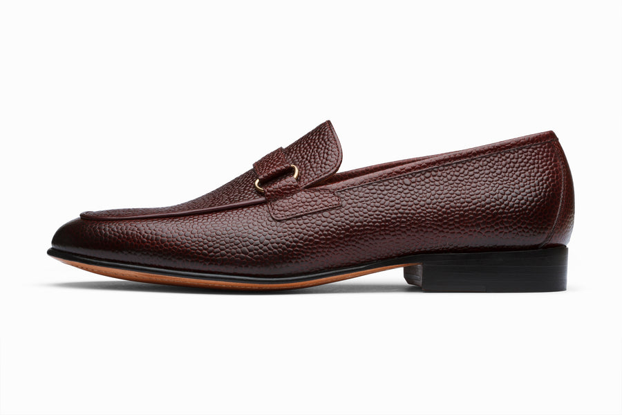 Lorenzo Leather Loafers- Burgundy Grain - MTO 5 Weeks