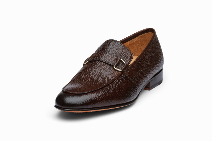 Lorenzo Leather Loafers- Dark Brown Grain - MTO 5 Weeks