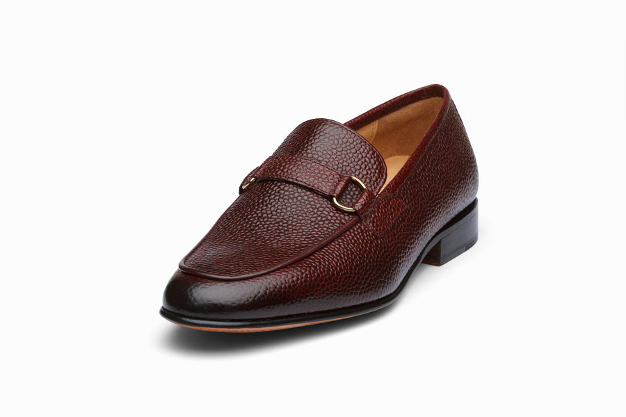 Lorenzo Leather Loafers- Burgundy Grain - MTO 5 Weeks