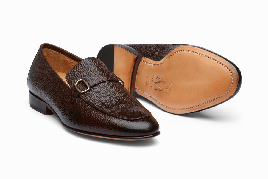 Lorenzo Leather Loafers- Dark Brown Grain - MTO 5 Weeks