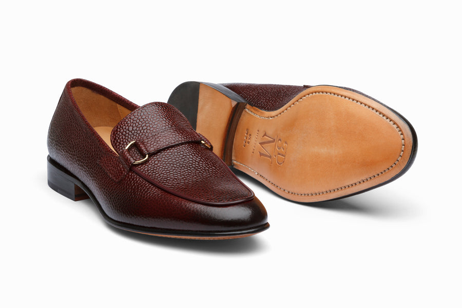 Lorenzo Leather Loafers- Burgundy Grain - MTO 5 Weeks