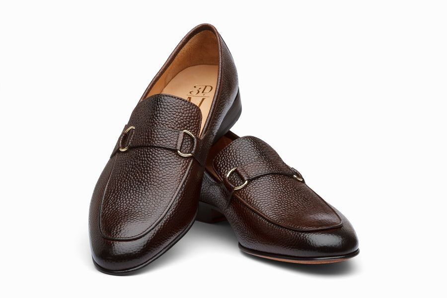 Lorenzo Leather Loafers- Dark Brown Grain - MTO 5 Weeks