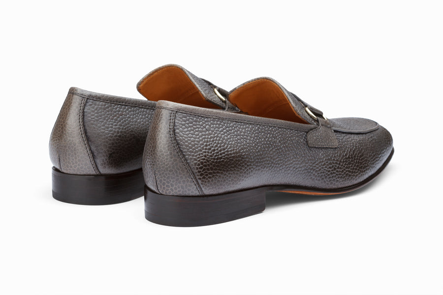 Lorenzo Leather Loafers- Grey Grain - MTO 5 Weeks