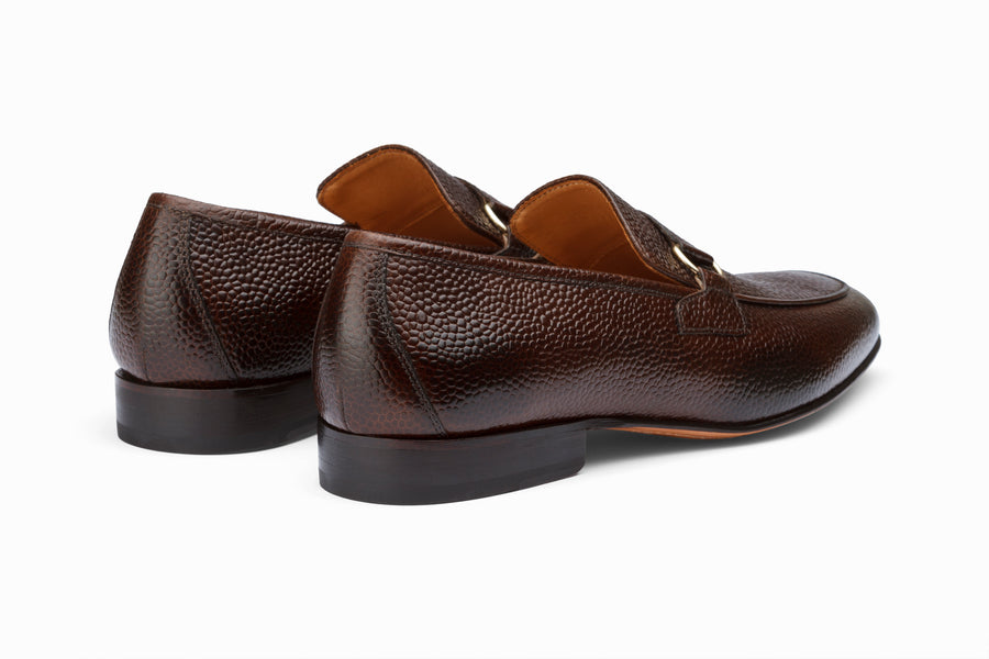Lorenzo Leather Loafers- Dark Brown Grain - MTO 5 Weeks