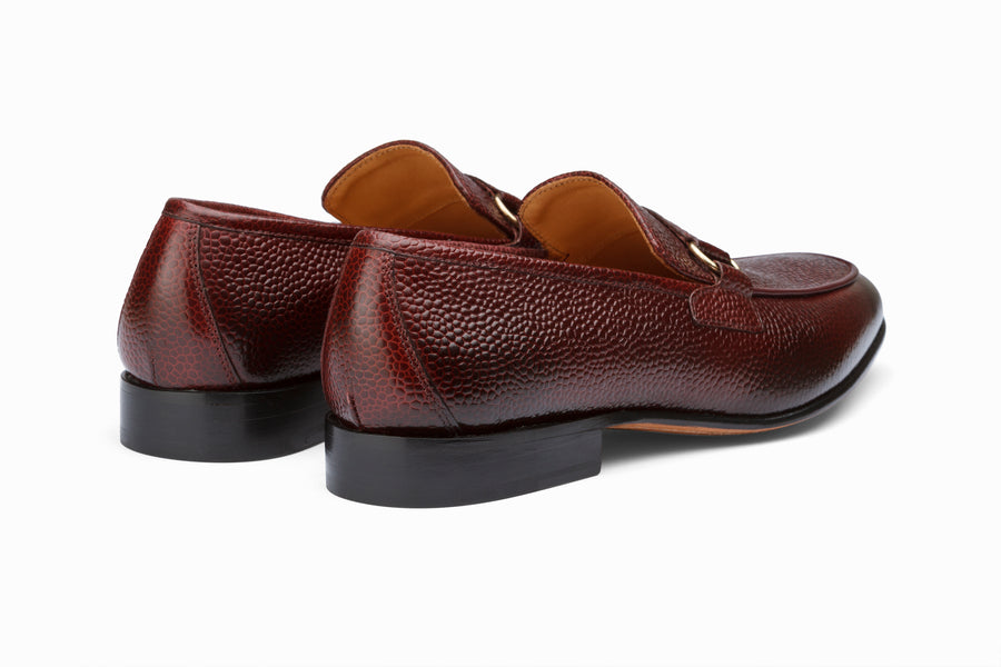Lorenzo Leather Loafers- Burgundy Grain - MTO 5 Weeks