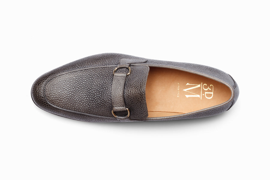 Lorenzo Leather Loafers- Grey Grain - MTO 5 Weeks