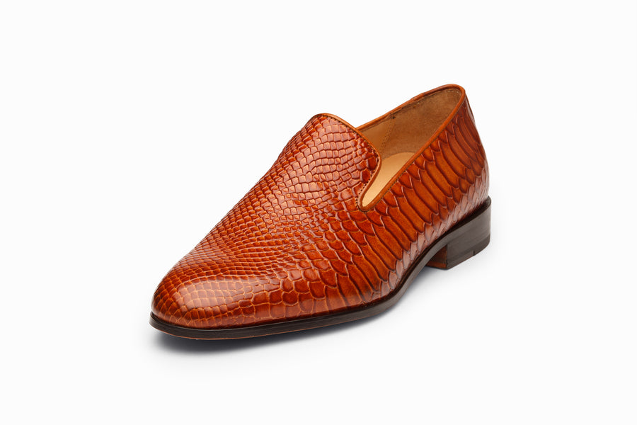 Venetian Loafer - Python Cognac Patina - MTO 5 Weeks