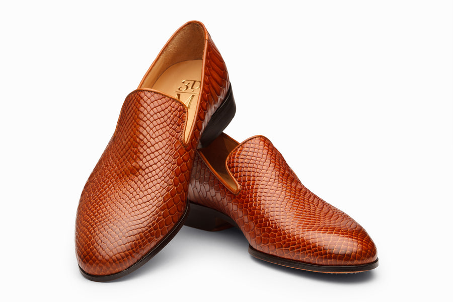 Venetian Loafer - Python Cognac Patina - MTO 5 Weeks