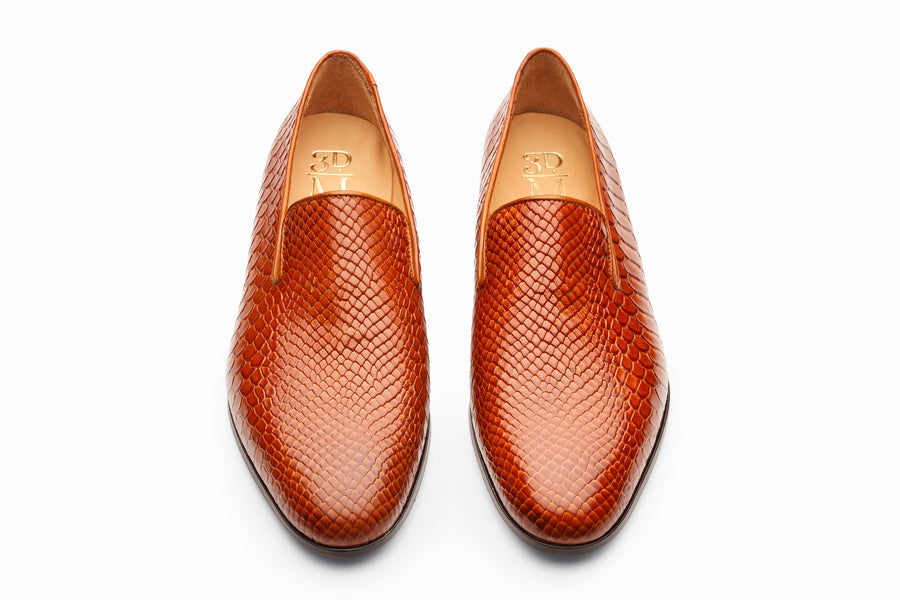 Venetian Loafer - Python Cognac Patina - MTO 5 Weeks