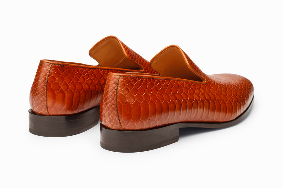 Venetian Loafer - Python Cognac Patina - MTO 5 Weeks
