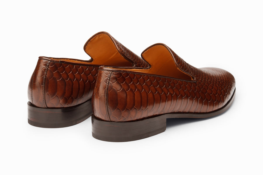 Venetian Loafer - Python Dark Brown Patina - MTO 5 Weeks