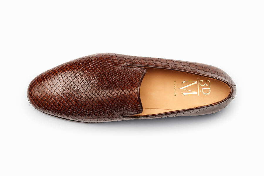 Venetian Loafer - Python Dark Brown Patina - MTO 5 Weeks