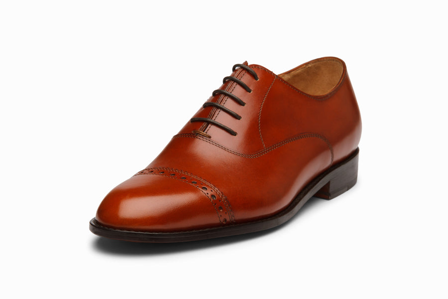 Quarter Brogue Oxford - Chestnut - MTO 5 Weeks