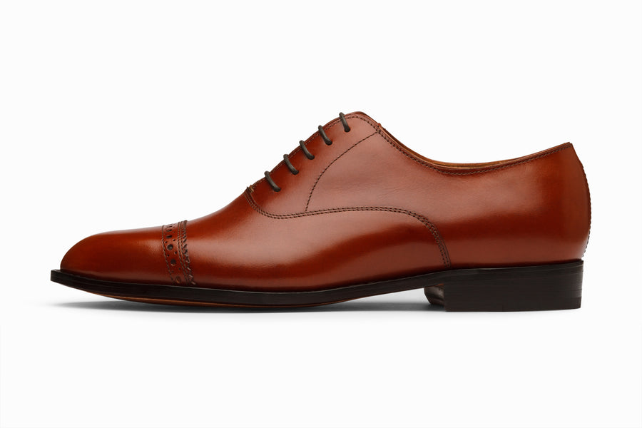 Quarter Brogue Oxford - Chestnut - MTO 5 Weeks