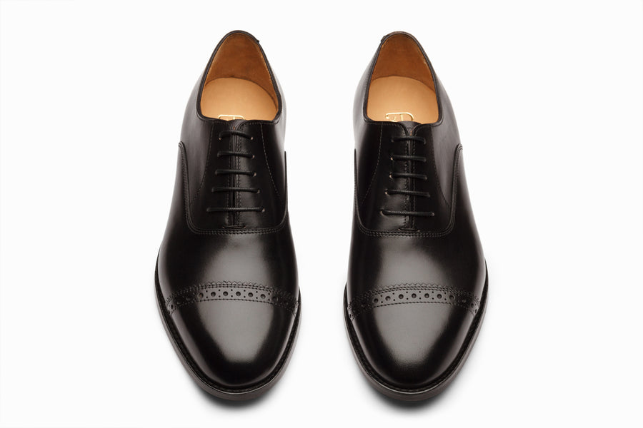 Quarter Brogue Oxford - Black - MTO 5 Weeks