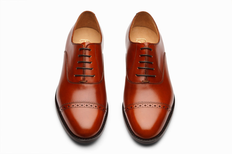 Quarter Brogue Oxford - Chestnut - MTO 5 Weeks