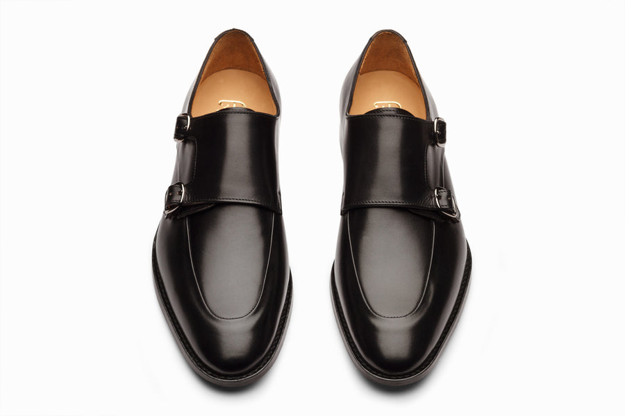 Buy Cap Toe Double Monkstrap - Black colour shoe for men online – 3DM ...