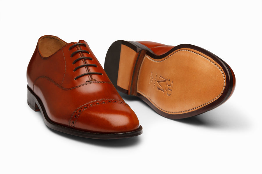 Quarter Brogue Oxford - Chestnut - MTO 5 Weeks