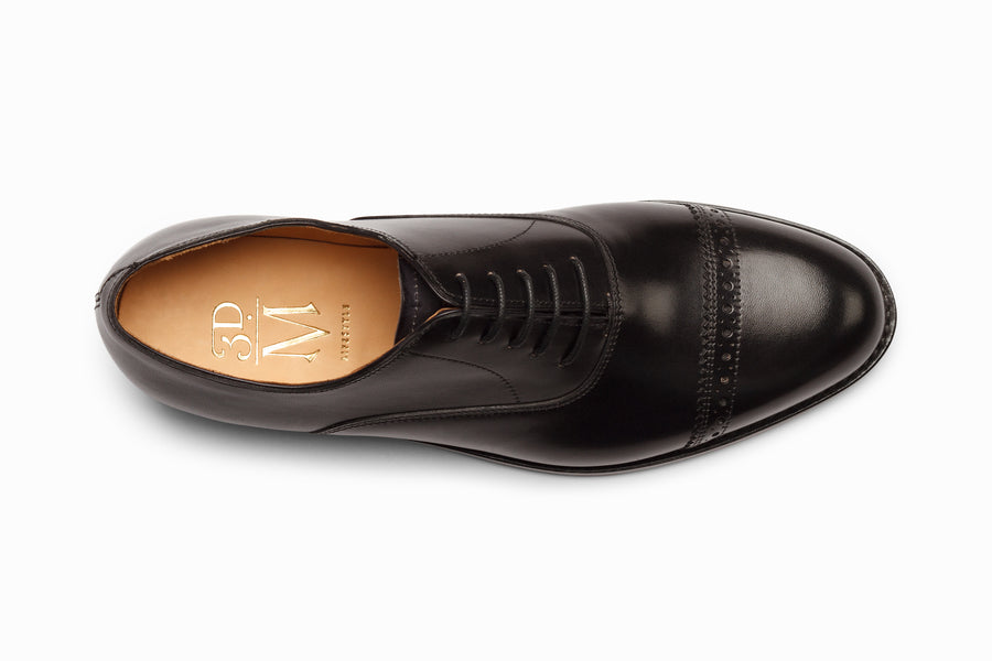 Quarter Brogue Oxford - Black - MTO 5 Weeks