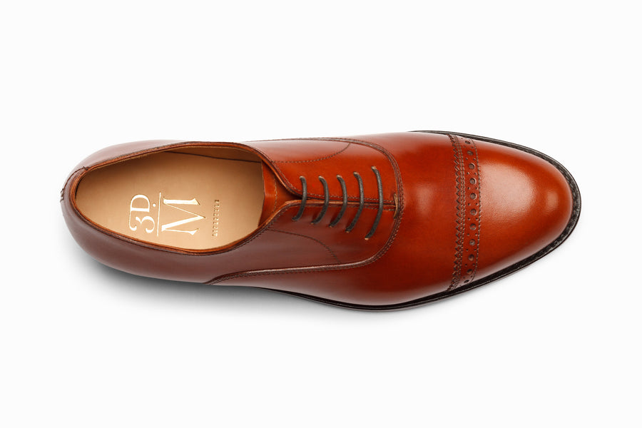 Quarter Brogue Oxford - Chestnut - MTO 5 Weeks
