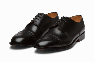 Cap Toe Brogue Derby - Black