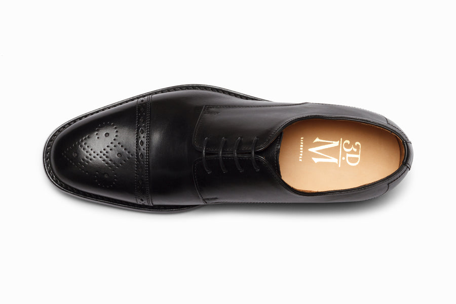Cap Toe Brogue Derby - Black - MTO 5 Weeks