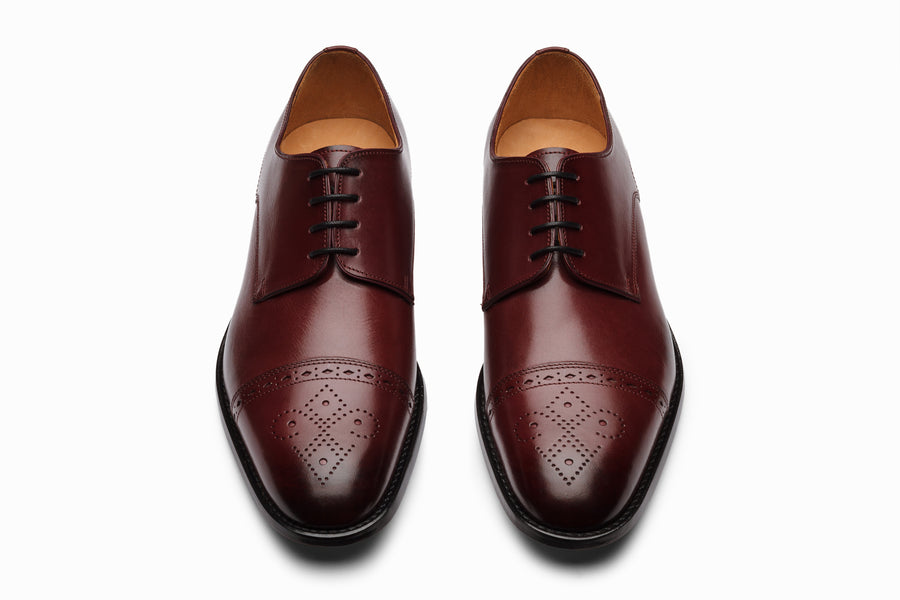 Cap Toe Brogue Derby - BURGUNDY - MTO 5 Weeks