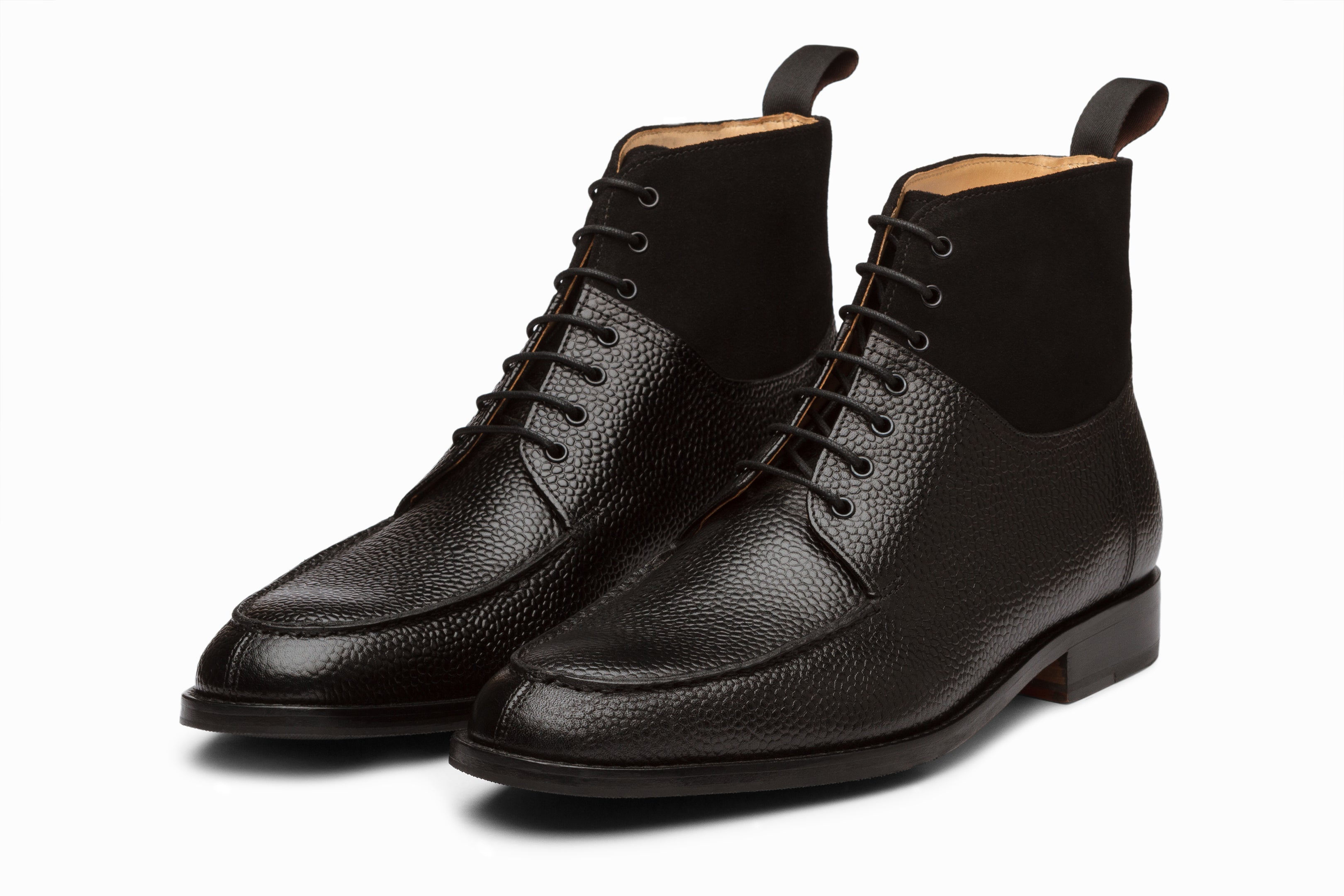 Buy Split Toe Derby Suede Combination Boot Black colour for men