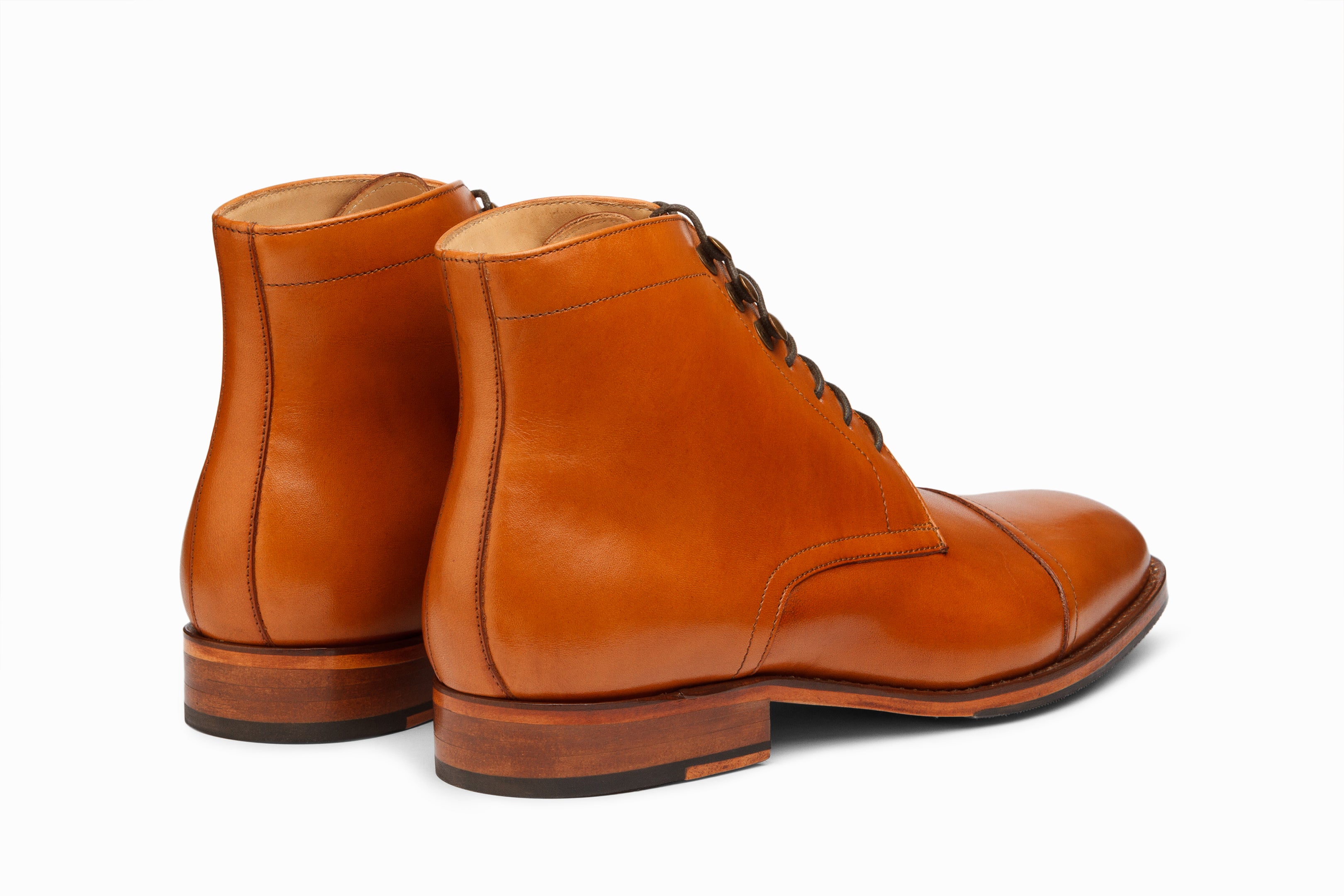 Toecap Derby Boot Tan | Handcrafted Full-Grain Leather | 3DM  display picture 2