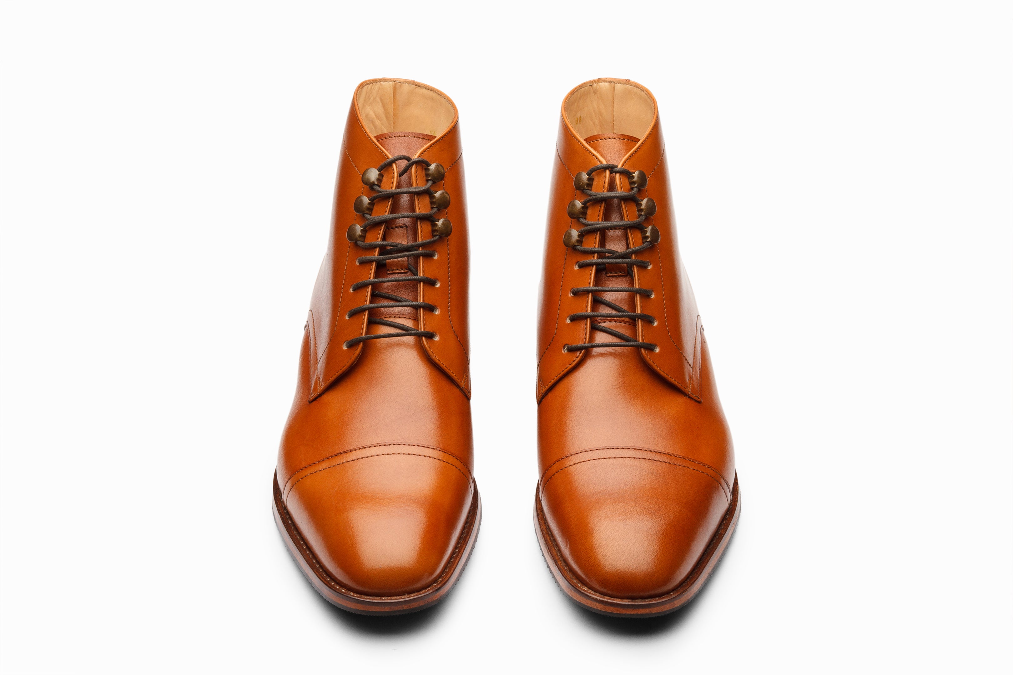 Toecap Derby Boot Tan | Handcrafted Full-Grain Leather | 3DM  display picture 1