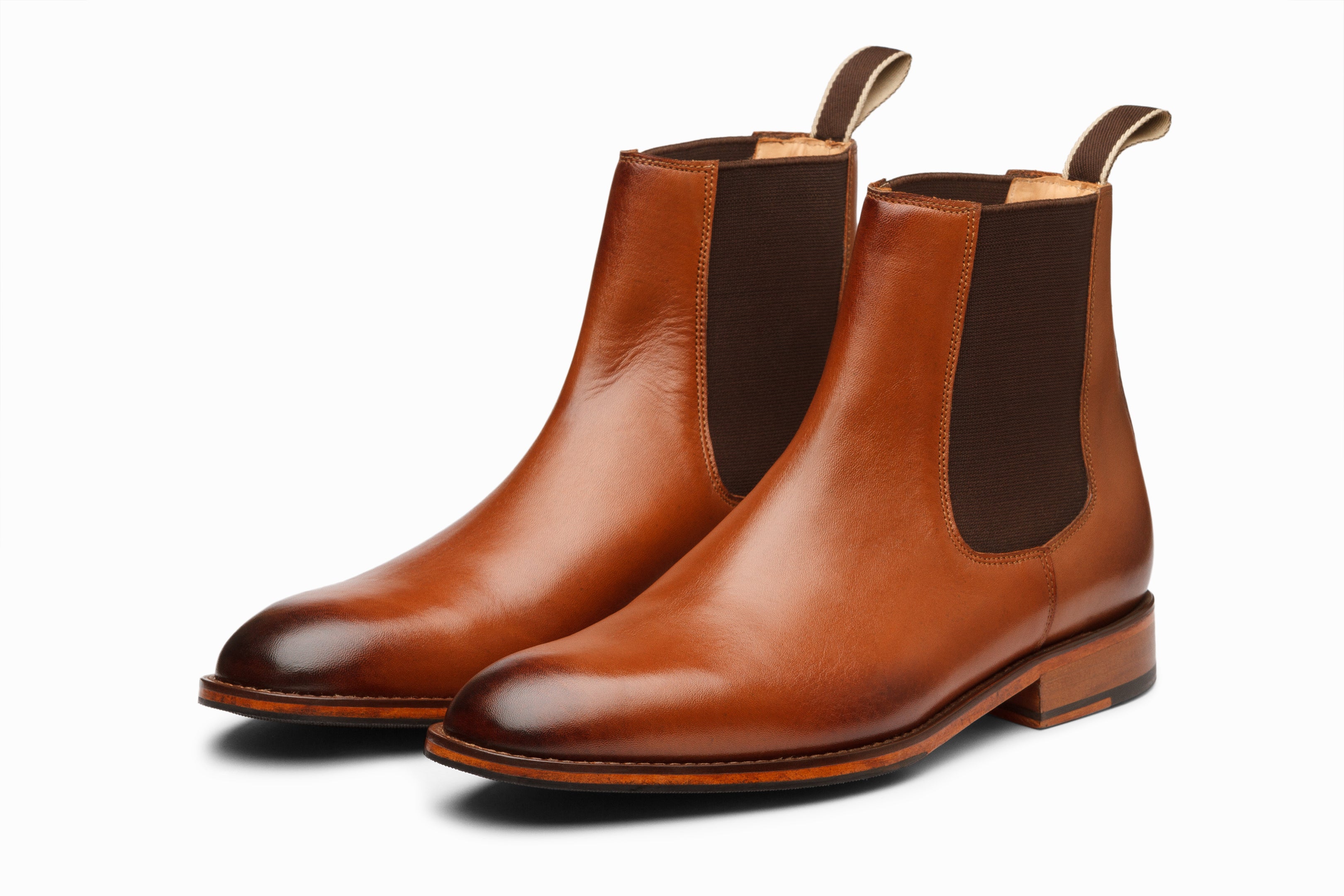 Brown leather dealer boots clearance