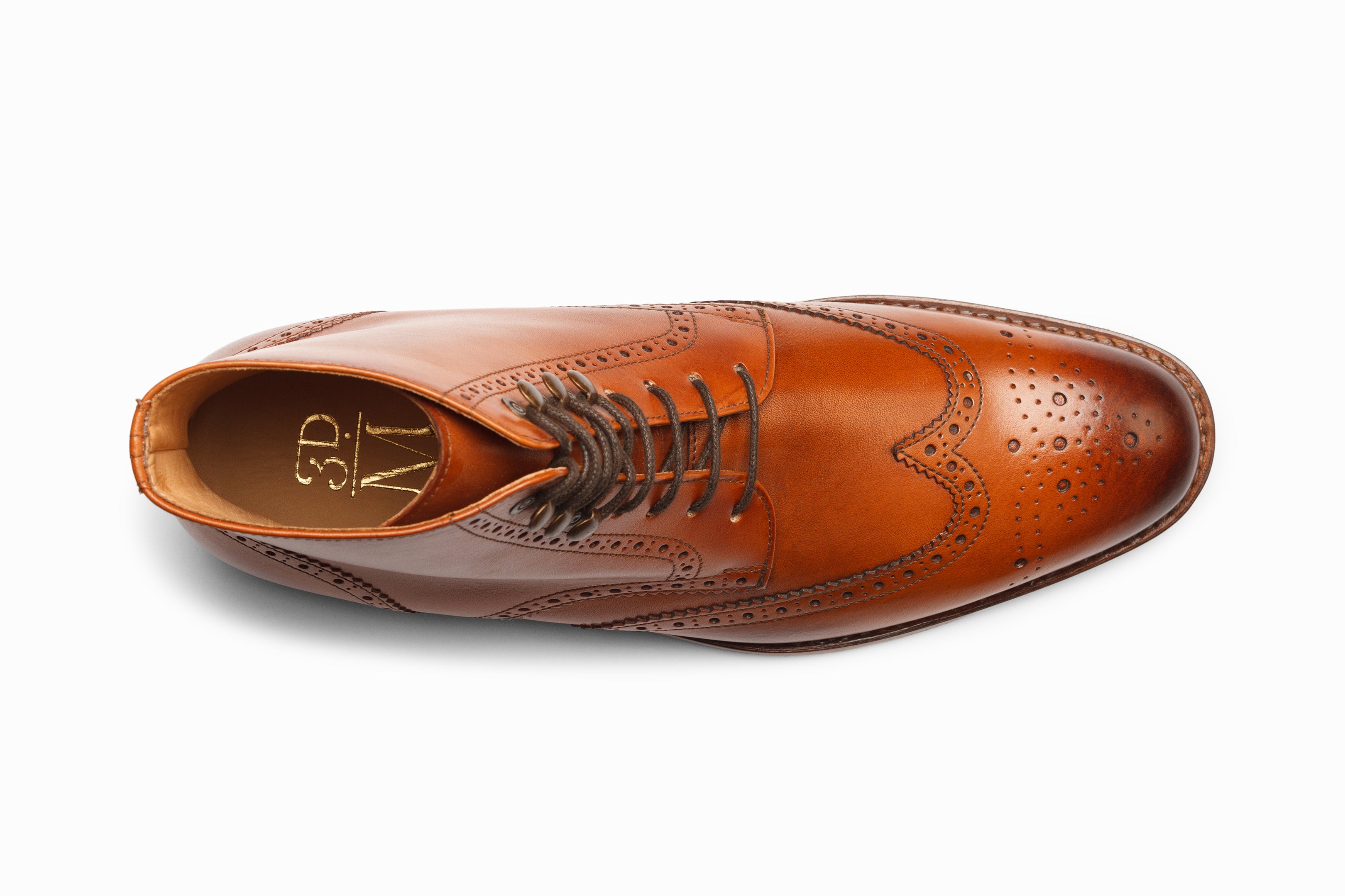 British Tan Wingtip Dress Boot Milbrook Tan Leather Brogue Boot