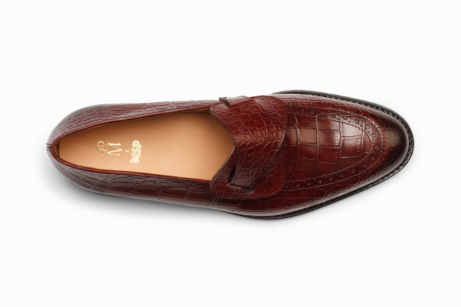 Butterfly Loafers - Crocodile Burgundy