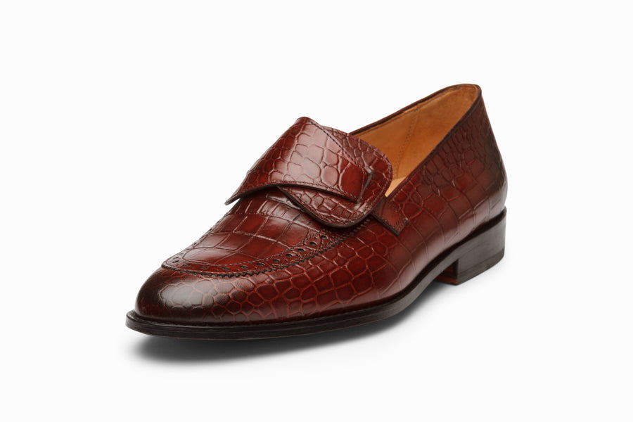 Butterfly Loafers - Crocodile Burgundy