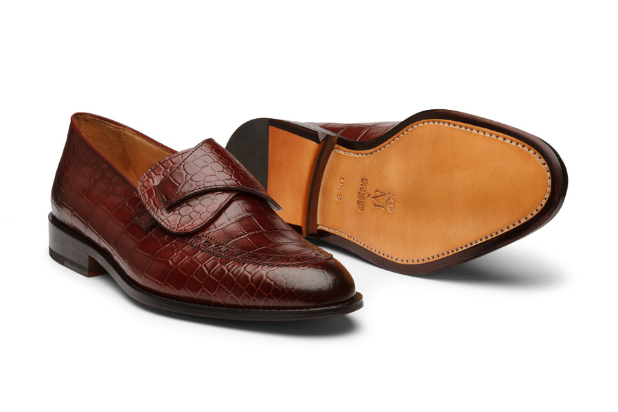 Butterfly Loafers - Crocodile Burgundy