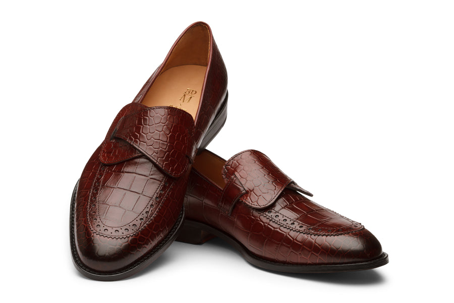 Butterfly Loafers - Crocodile Burgundy