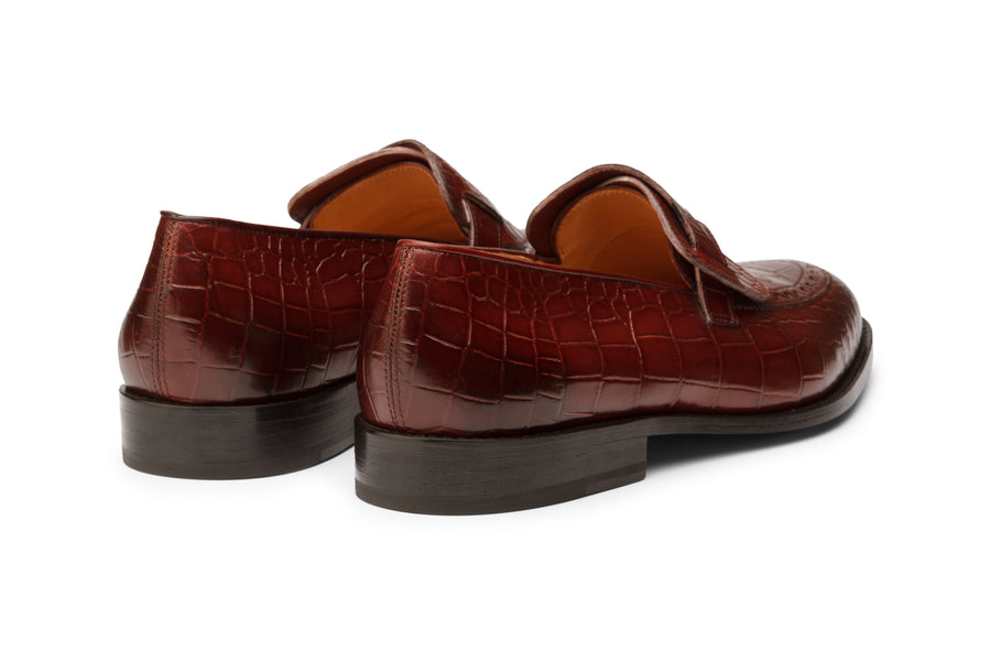 Butterfly Loafers - Crocodile Burgundy