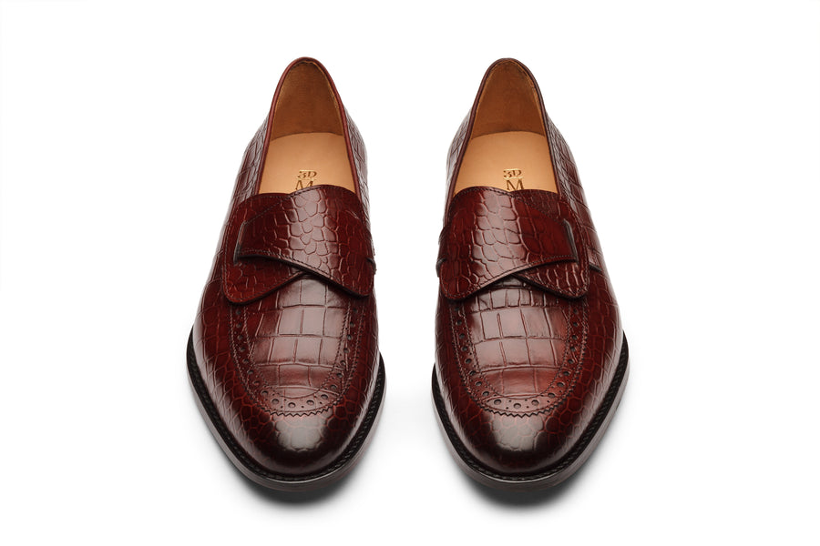 Butterfly Loafers - Crocodile Burgundy