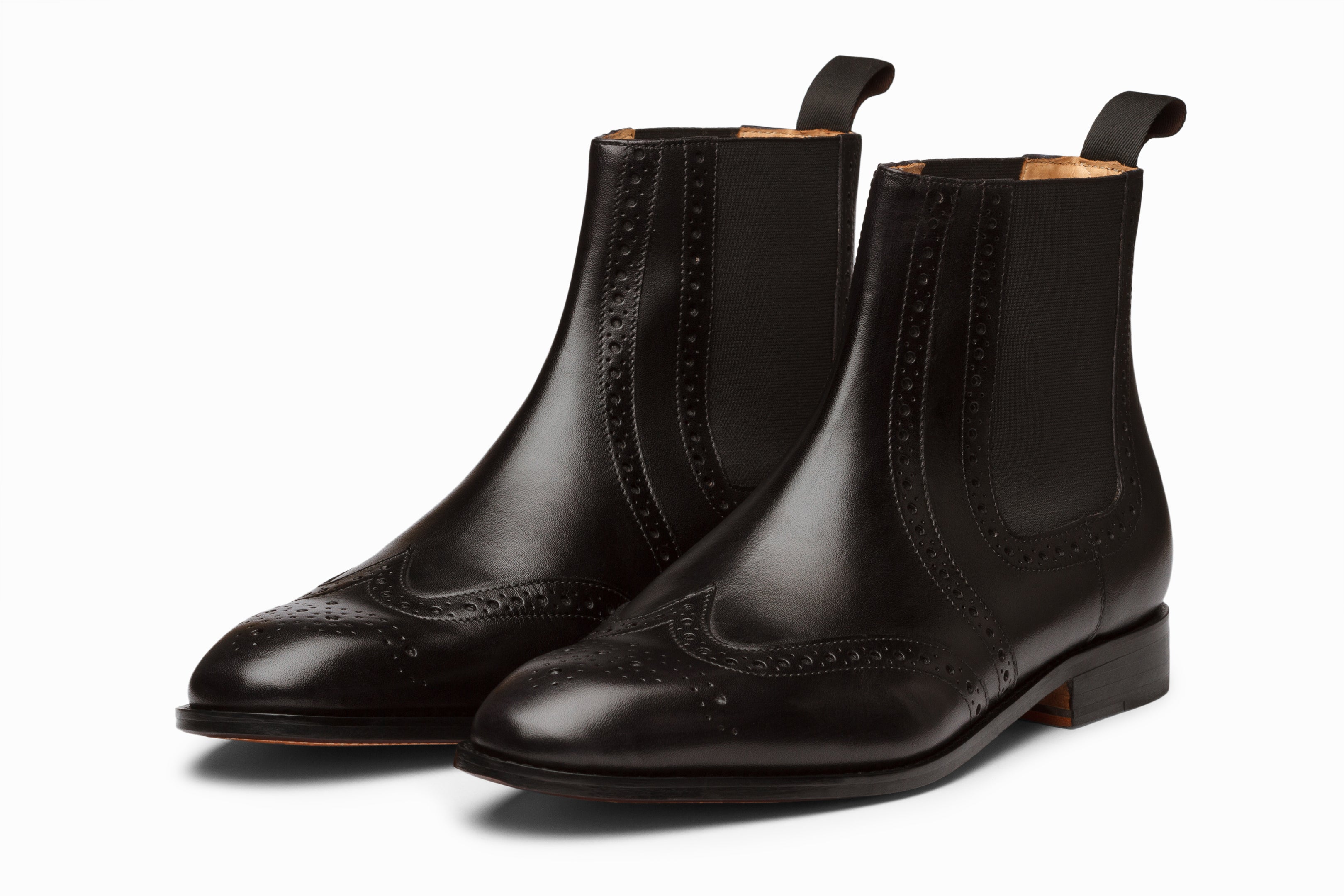 Wingtip Chelsea Brogue Boot Black