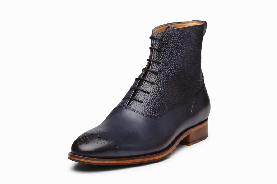 Balmoral Leather Boot - Blue - MTO 6 Weeks