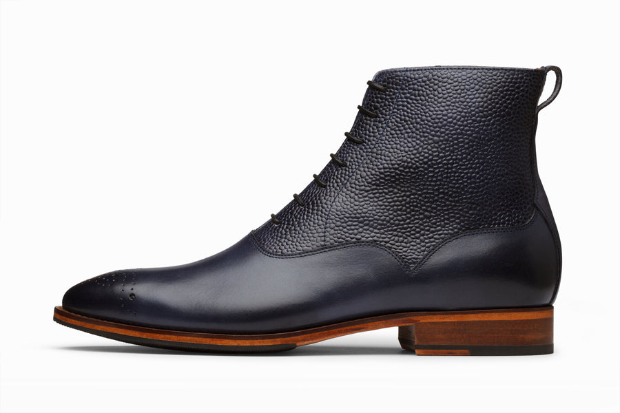 Balmoral Leather Boot - Blue - MTO 6 Weeks