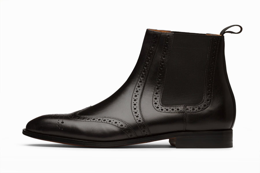 Buy Chelsea Brogue Boot - Black colour for men online 3DM Lifestyle