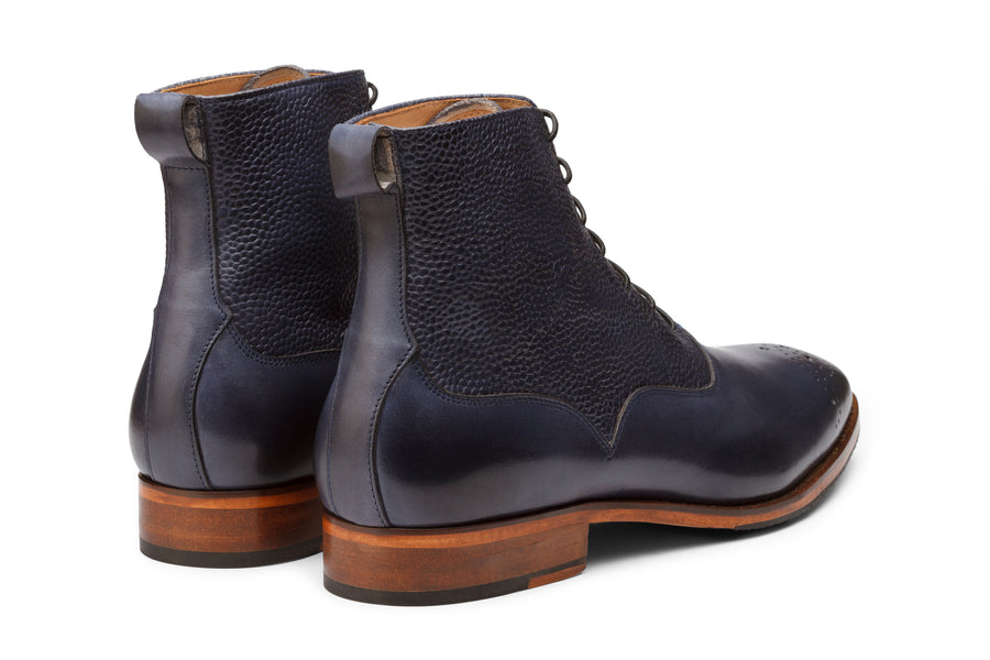 Balmoral Leather Boot - Blue - MTO 6 Weeks